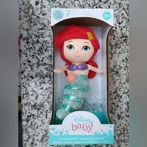 Disney Baby Plush Princess Ariel  Princess Rapunzel Dolls w/MagicalSound New 12”
